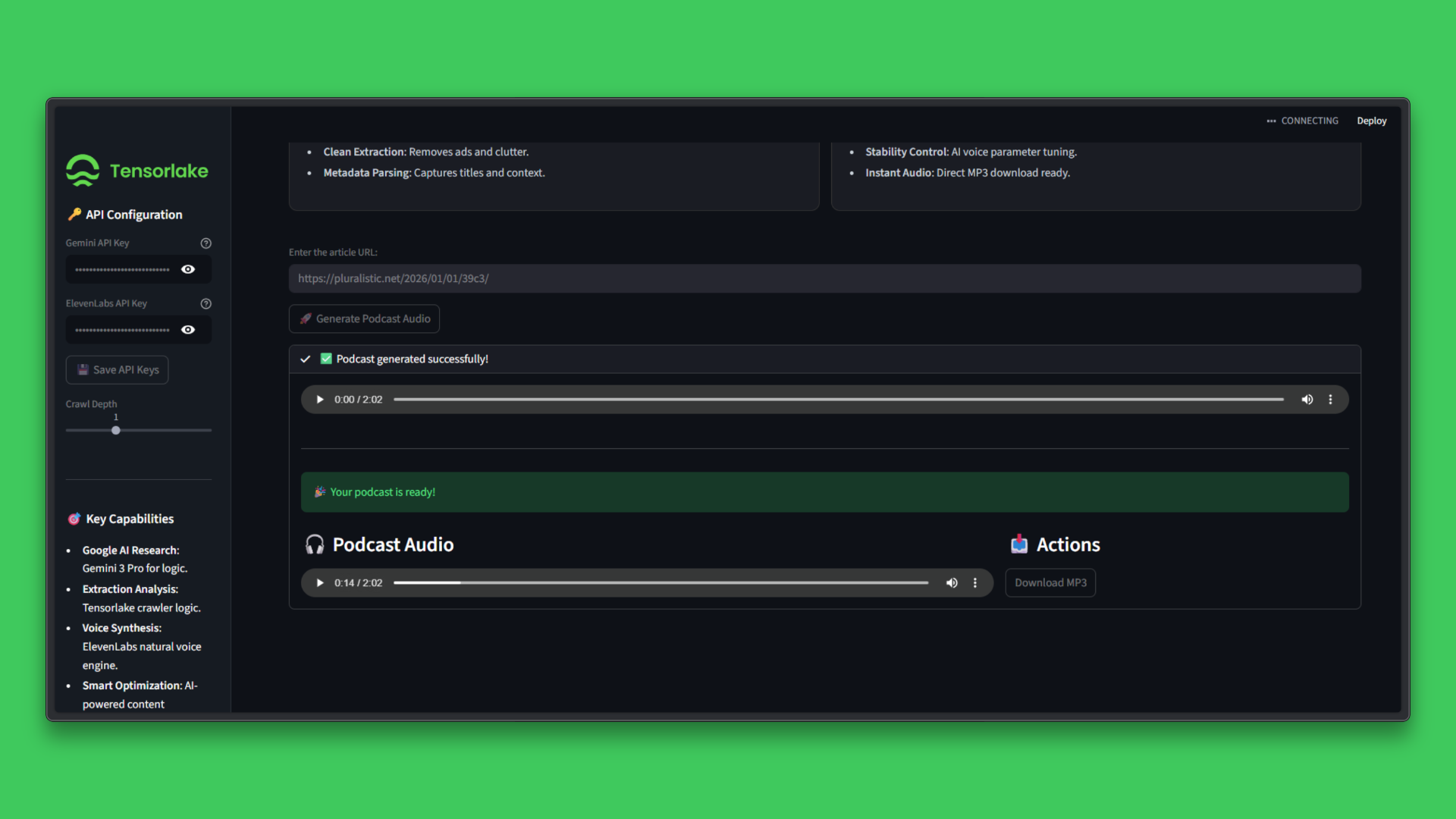 Streamlit UI interface 2