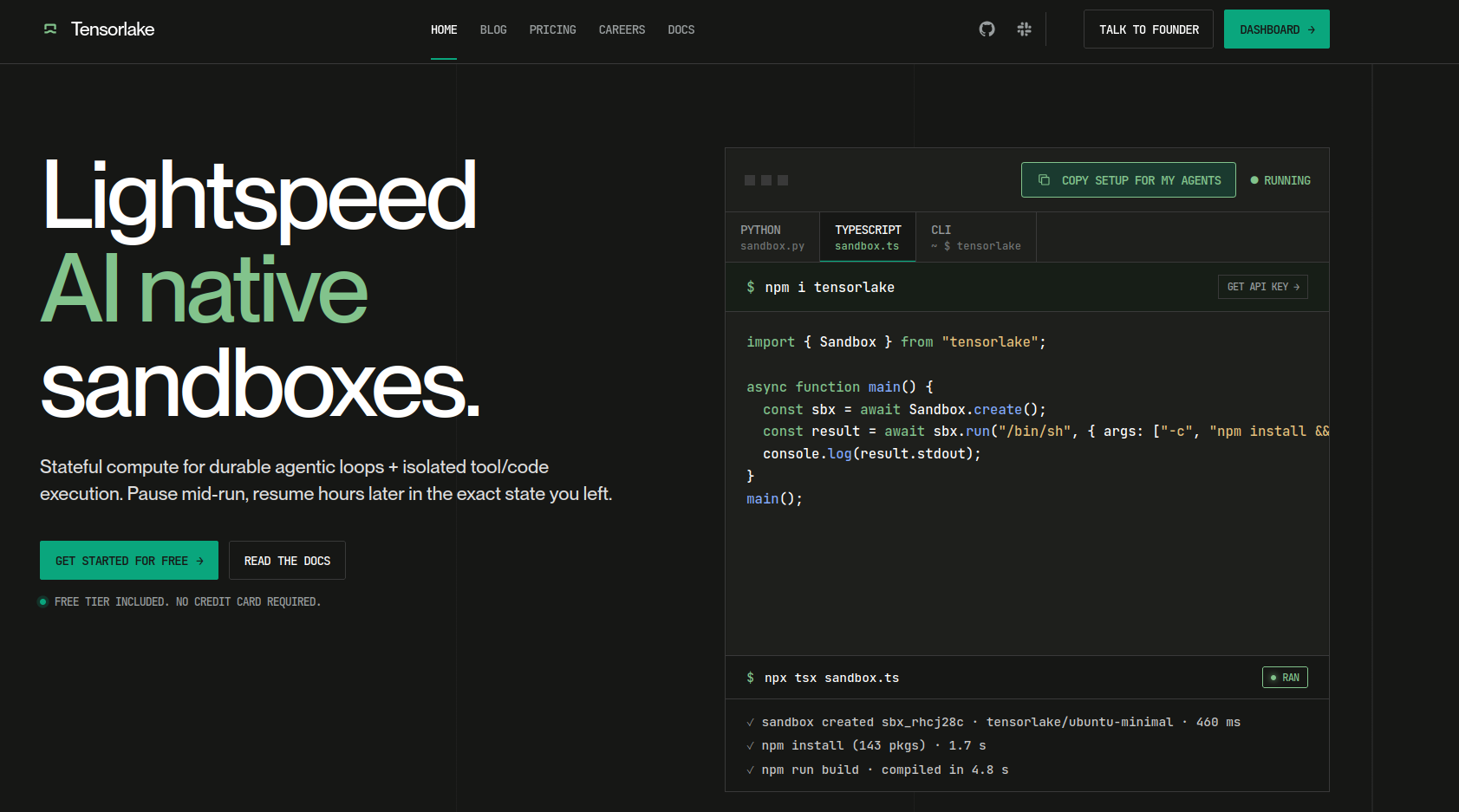 AI Fix Runner with Tensorlake Sandbox integration